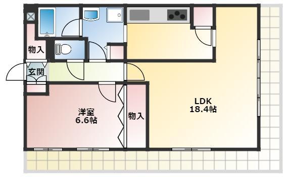 ベルトピア西明石Ⅲ(1LDK/6階)の間取り写真