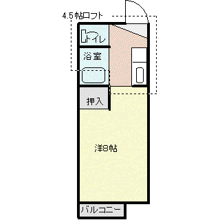 クレッシェンド小白川(1K/1階)の間取り写真