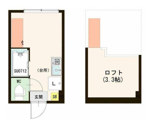 ハーモニーテラス四谷坂町(ワンルーム/1階)の間取り写真