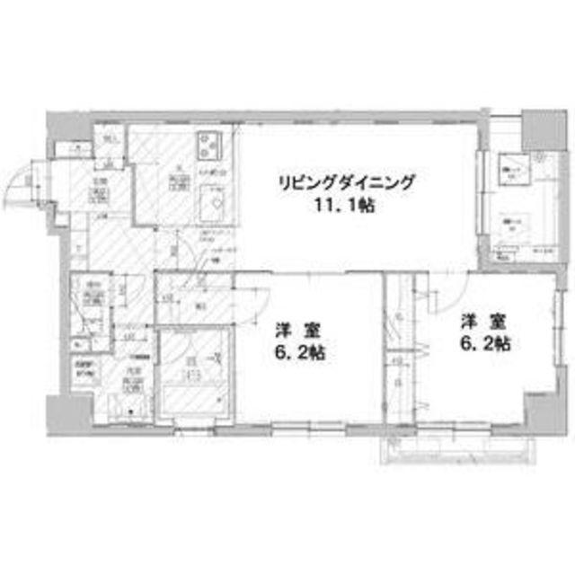 プライマル福岡平尾(2LDK/3階)の間取り写真