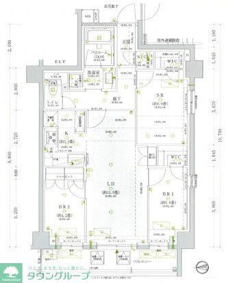 オープンハウスレジデンシア北綾瀬コート(2SLDK/7階)の間取り写真