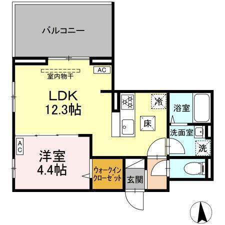 DBLESS横濱岸根公園I(1LDK/1階)の間取り写真
