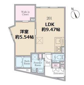 REVE RESIDENCE 本駒込(1LDK/2階)の間取り写真