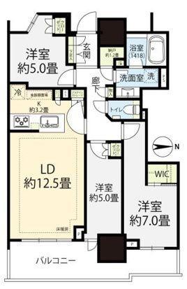 幕張ベイパーク ライズゲートタワー(3LDK/38階)の間取り写真