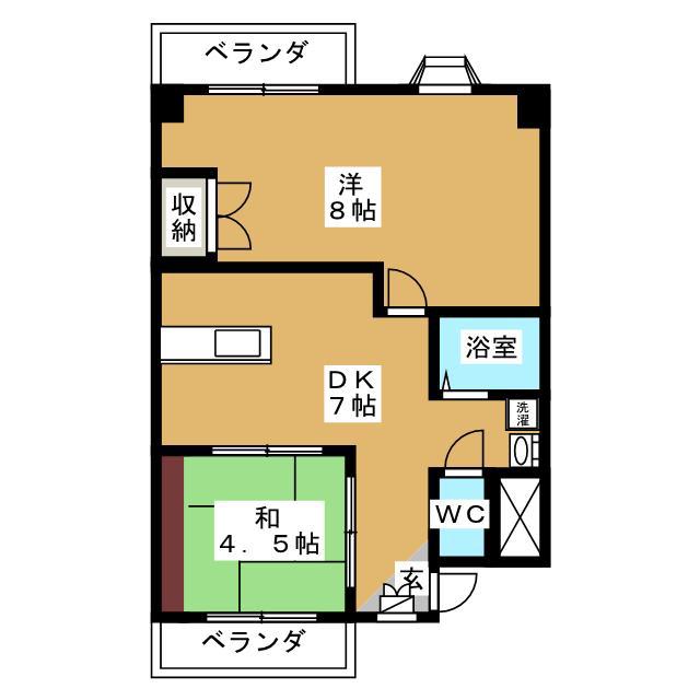 ジュイエ相模湖(2DK/1階)の間取り写真