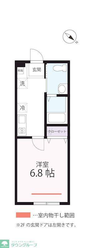 QUIET CRAB HOUSE MIX三ツ沢下町II(1K/1階)の間取り写真