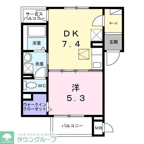 クレーシェレ(1DK/1階)の間取り写真