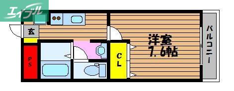 フォンテーヌ植松(1K/1階)の間取り写真