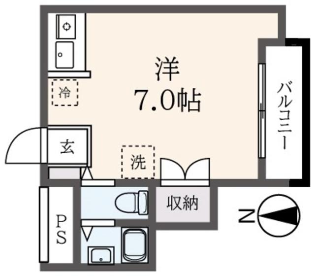 AFFINOつつじヶ丘(ワンルーム/3階)の間取り写真