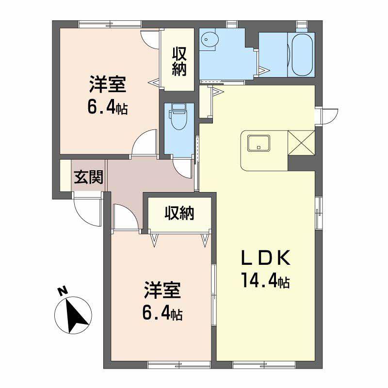 MASTTOWN島内(2LDK/1階)の間取り写真