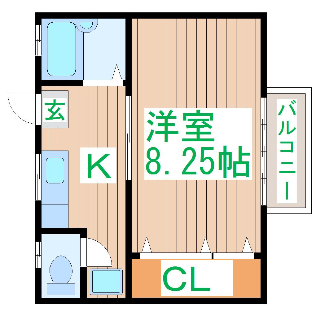 STUDIO DEMAIN(1K/2階)の間取り写真