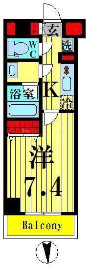 ユリカロゼ西新井(1K/3階)の間取り写真