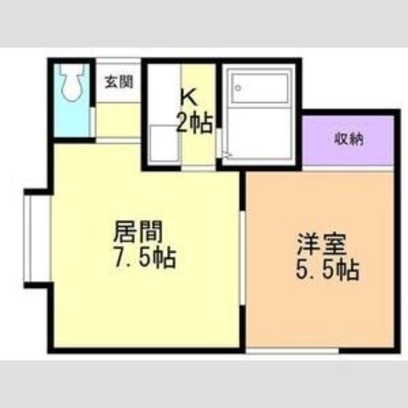 プリマベーラ北郷I(1LDK/2階)の間取り写真