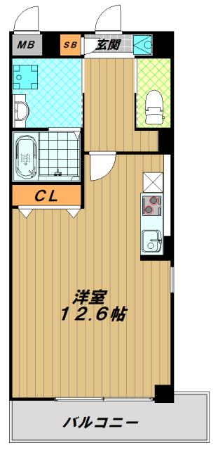 石井マンション(ワンルーム/3階)の間取り写真