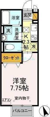 サンエールM・S(1K/1階)の間取り写真