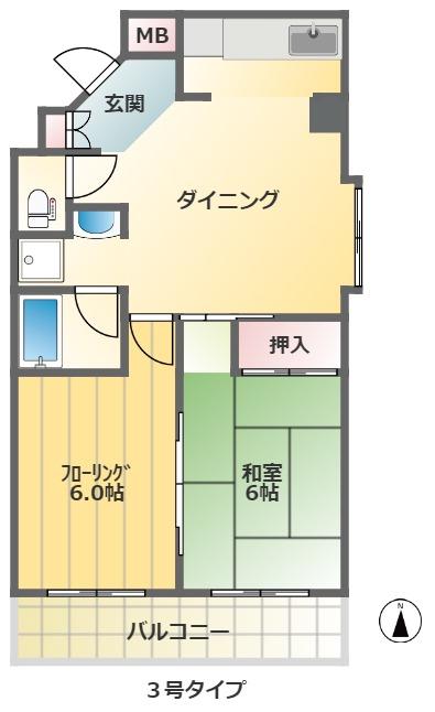 新大阪パークランド(2LDK/5階)の間取り写真