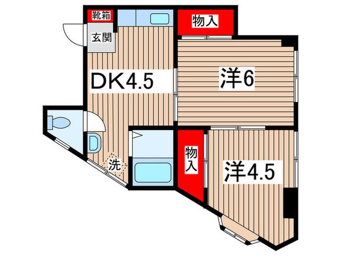 第1広田マンション(2DK/5階)の間取り写真