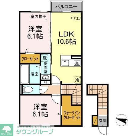 アレグリア(2LDK/2階)の間取り写真