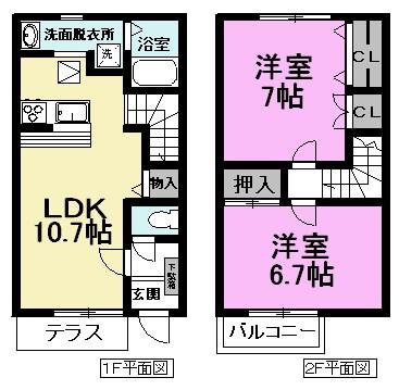 STEP.I(2LDK/1階)の間取り写真