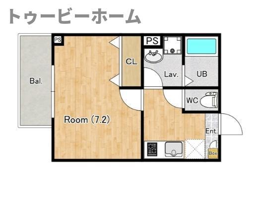 ジーメゾン所沢向陽町(1K/1階)の間取り写真