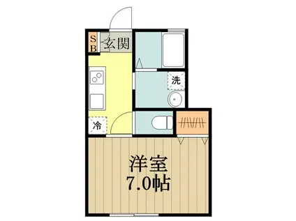 ハイツ グリーン(1K/1階)の間取り写真