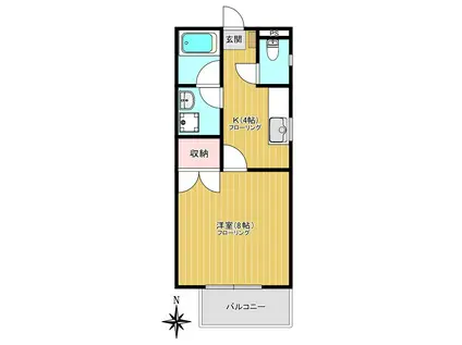 クレッシェンド21(1K/3階)の間取り写真