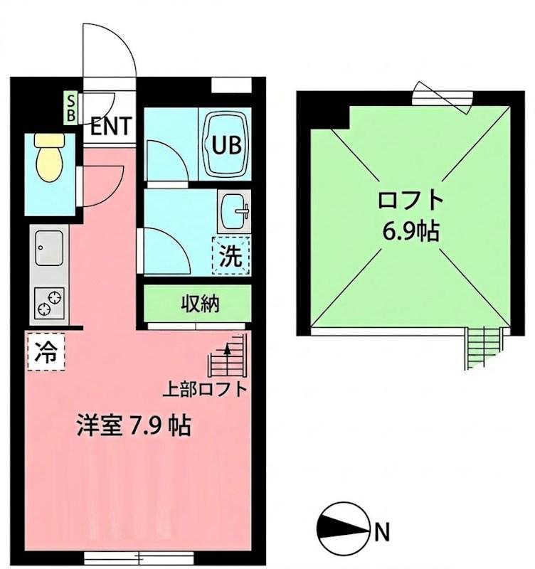 桜森スクエアI(ワンルーム/2階)の間取り写真