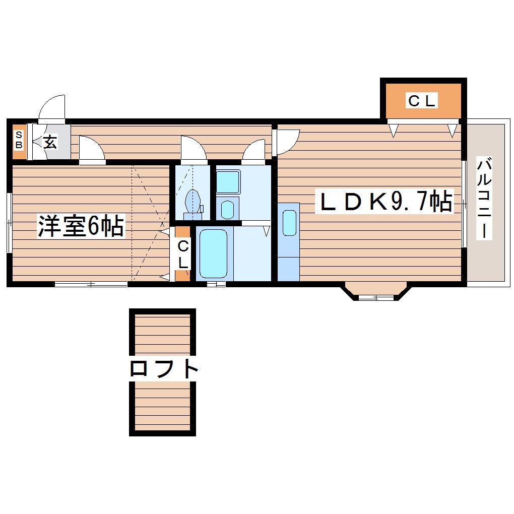 グランシエル(1LDK/2階)の間取り写真