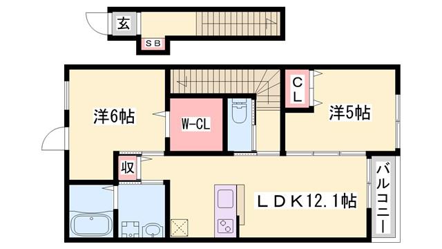 アメイジング コート(2LDK/2階)の間取り写真