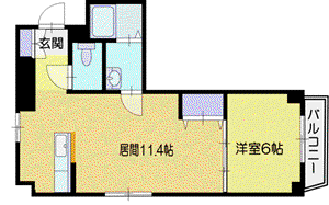 S-FORT南郷通(1LDK/2階)の間取り写真