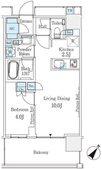 MID TOWER GRAND(1LDK/8階)の間取り写真