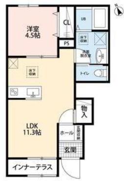 リーブルファイン久喜久喜東II(1LDK/1階)の間取り写真