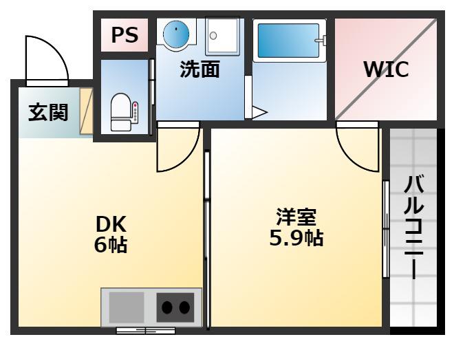FSTYLE上田2号館(1DK/2階)の間取り写真