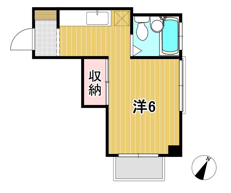 小川ビル(1K/3階)の間取り写真