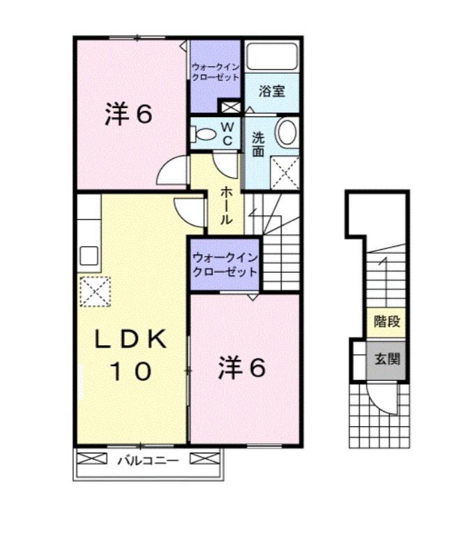 パティオ・ブラード(2LDK/2階)の間取り写真