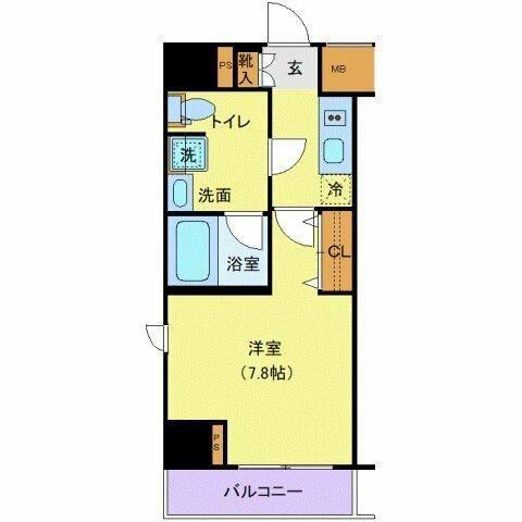 ジェノヴィア新宿中落合スカイガーデン(1K/7階)の間取り写真
