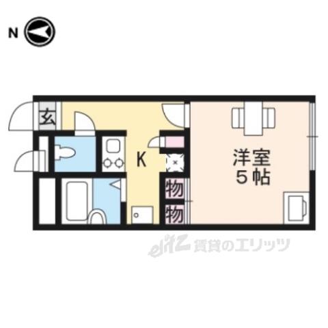 レオパレスヴォワール(1K/2階)の間取り写真
