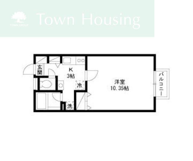 リヴェール市川C棟(1K/2階)の間取り写真