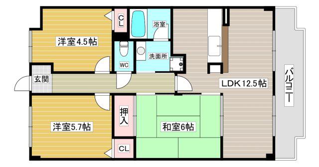 ココ西宮(3LDK/2階)の間取り写真