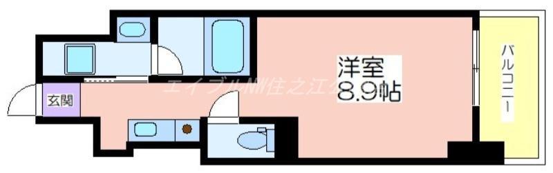 エヌレジデンス新今宮(ワンルーム/12階)の間取り写真