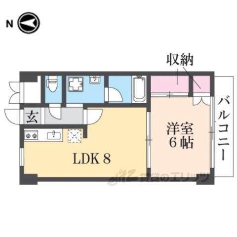 第2サンタウン(1LDK/1階)の間取り写真