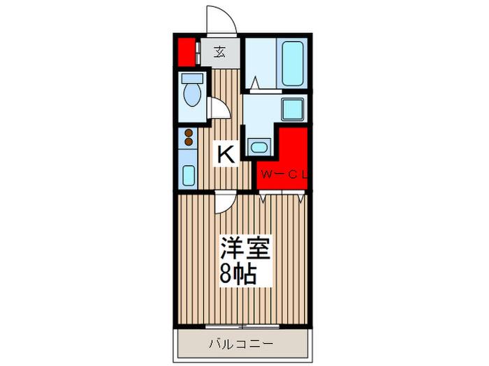 パーシモン浦和(1K/3階)の間取り写真