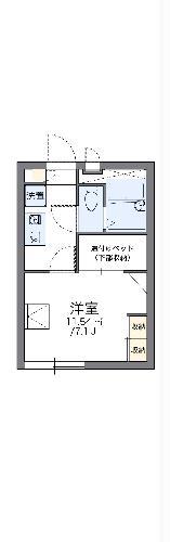 レオパレスリベル丸山(1K/2階)の間取り写真