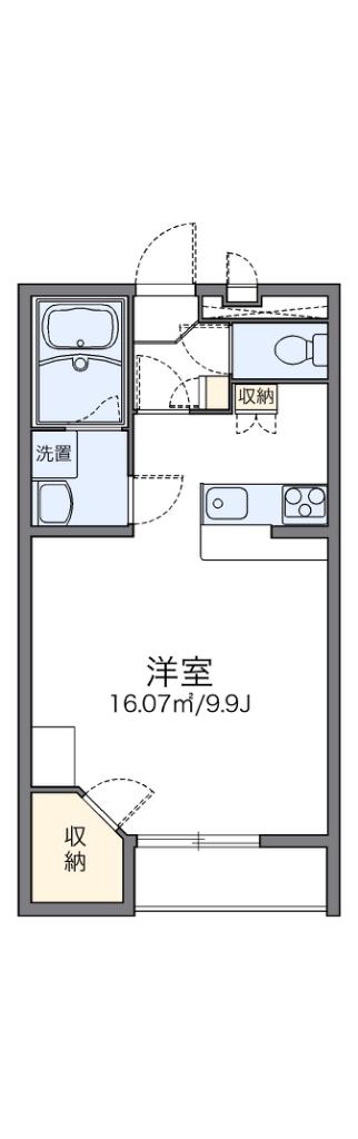 レオパレス豊中南III(1K/2階)の間取り写真