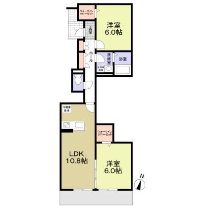 シャルマンK(2LDK/1階)の間取り写真