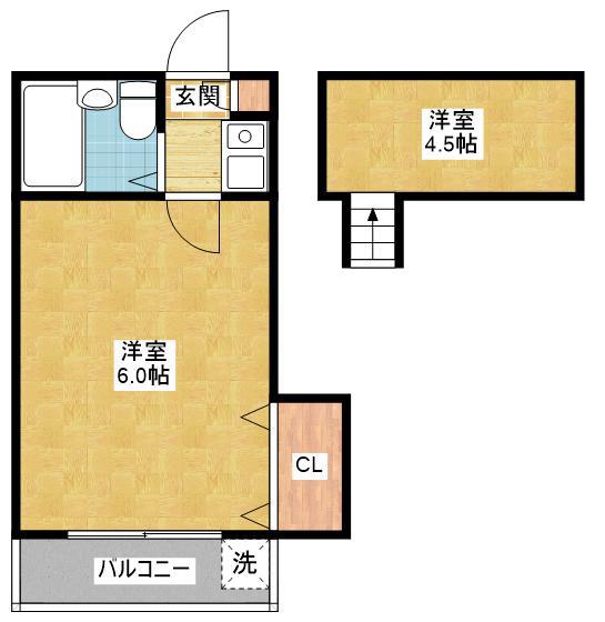FOUR GREEN JOTO(1K/2階)の間取り写真