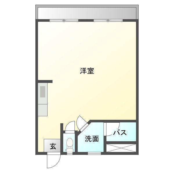 光ビル(ワンルーム/4階)の間取り写真