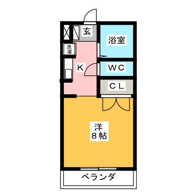コスモス24(1K/2階)の間取り写真