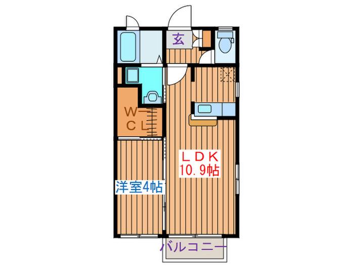 ディアス木町(1LDK/1階)の間取り写真