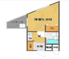 リアライズ逆瀬川(ワンルーム/4階)の間取り写真
